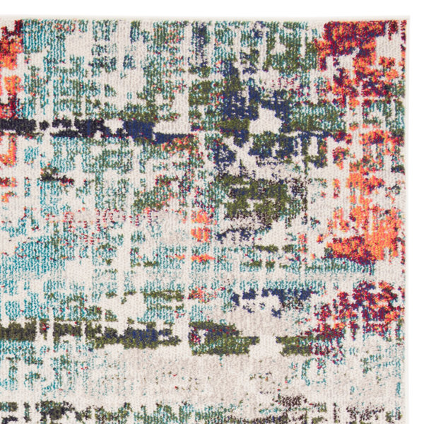 Langley Street Felty Performance Blue/Green/Orange Rug & Reviews Wayfair